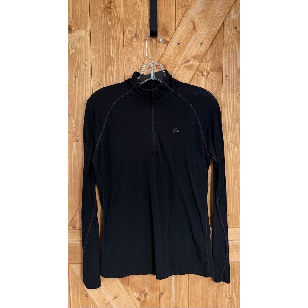 Merino Blend Paradox Long Sleeve 1/4 Zip Sweatshirt Women Activewear Black